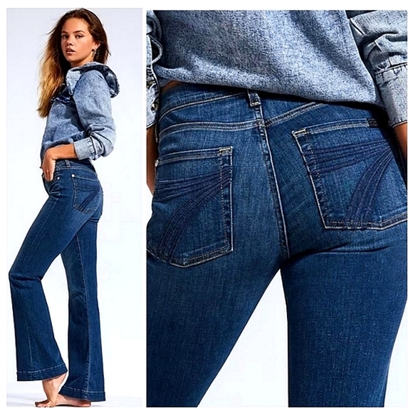 7 For All Mankind Blue Flare Jeans